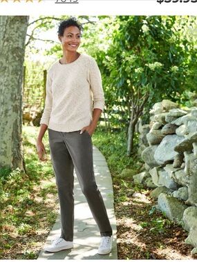 L.L. Bean Sand Rolled neck cotton slub Sweater